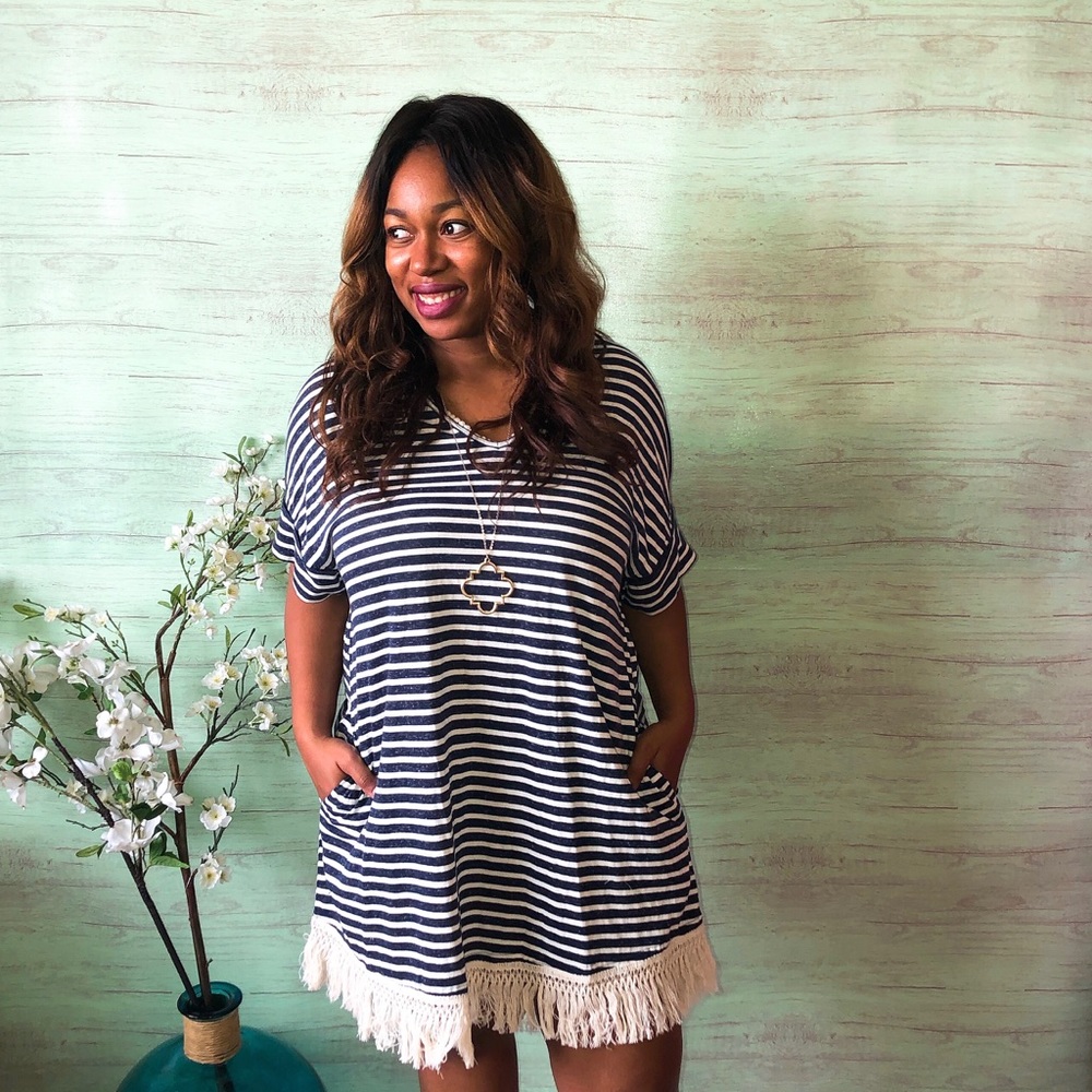 🆕 Umgee Plus Fringe T-Shirt Dress